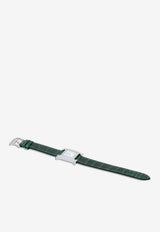 Small Heure H 25mm Watch in Vert Moyen Shiny Alligator Single Tour Strap