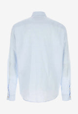 Valentino Long-Sleeved Linen Shirt Light Blue 9V3ABS81BH3 0DV