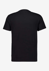 Valentino VLogo Embroidered T-shirt Black 9V3MG10VBMM 0NO
