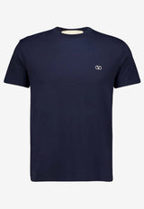 Valentino VLogo Embroidered T-shirt Navy 9V3MG10VBMM 598