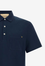 Valentino Mini VGold Polo T-shirt Navy 9V3MH04VBMD D51