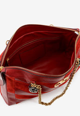 Valentino Panthea Suede and Leather Crossbody Bag Red 9W2B0S70DED AQS