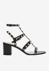 Valentino Rockstud 60 Calfskin Cage Sandals Black 9W2S0491VBP 0NO
