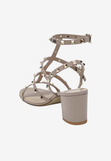 Valentino Rockstud 60 Calfskin Cage Sandals Powder 9W2S0491VBP P45
