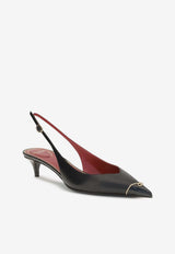 Valentino VLogo 35 Cap-Toe Slingback Pumps Black 9W2S0QB8YEA 0NO