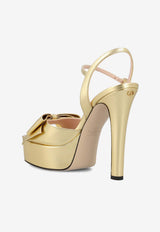 Valentino Bowwow 130 Laminated Leather Platform Sandals Gold 9W2S0QC5KDR I8M