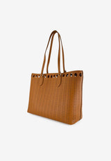 Valentino Dottie Perforated Leather Tote Bag Camel 9Y2B0T60EGL 0CR
