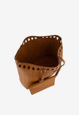 Valentino Dottie Perforated Leather Tote Bag Camel 9Y2B0T60EGL 0CR
