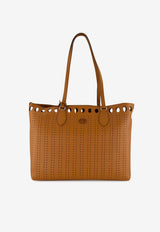 Valentino Dottie Perforated Leather Tote Bag Camel 9Y2B0T60EGL 0CR