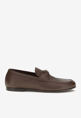 Valentino VLogo Signature Leather Loafers Brown 9Y2S0O03AKL BZV