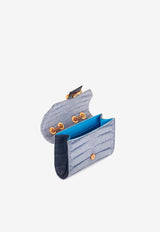 PINEL et PINEL Mini Lily Diamond Crocodile Shoulder Bag Blue A-00065_BLUE