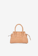PINEL et PINEL Mini Patti Croc-Embossed Leather Top Handle Bag Beige A-00135_BEIGE
