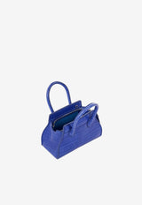PINEL et PINEL Mini Patti Croc-Embossed Leather Top Handle Bag Blue A-00137_BLUE