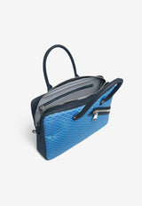 PINEL et PINEL Small Bombay Zip Coated Canvas Briefcase Bag Blue A-00646_BLUE