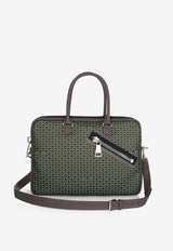 PINEL et PINEL Small Bombay Zip Coated Canvas Briefcase Bag Multicolor A-00651_BLACK