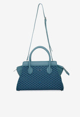 PINEL et PINEL Small Patti Coated Canvas Top Handle Bag Blue A-00736_BLUE