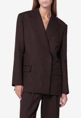 Anine Bing Aretha Single-Breasted Blazer Brown A-01-11319PL/R_ANINE-BWN43
