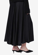 Anine Bing Christina Silk-Blend Midi Skirt Black A-04-11811SI/S_ANINE-BLK26