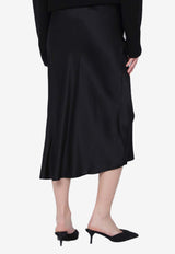 Anine Bing Bar Silk Midi Skirt Black A-04-4001SI/S_ANINE-000