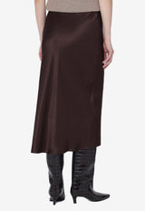 Anine Bing Bar Silk Midi Skirt Brown A-04-4001SI/S_ANINE-BWN43