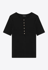 Anine Bing Alessia Short-Sleeved T-shirt Black A-08-10315CO/Q_ANINE-BLK26