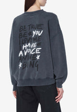 Anine Bing Trui Met Print Washed Sweatshirt Black A-08-12055CO/S_ANINE-WBL1