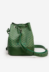 PINEL et PINEL Saxo Coated Canvas Monogram Bucket Bag Green A-20-05369_GREEN