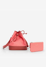 PINEL et PINEL Saxo Coated Canvas Monogram Bucket Bag Pink A-20-05370_PINK