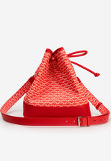 PINEL et PINEL Saxo Coated Canvas Monogram Bucket Bag Red A-20-05373_RED