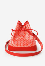 PINEL et PINEL Saxo Coated Canvas Monogram Bucket Bag Red A-20-05373_RED