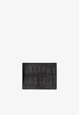 PINEL et PINEL Pierrot Croc-Embossed Leather Cardholder Black A-21-05724_BLACK