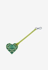 PINEL et PINEL Love Me Coated Canvas Monogram Key-Ring Green A-21-05808_EMERALD