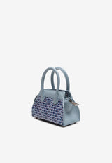 PINEL et PINEL Mini Patti Coated Canvas Monogram Handbag Blue A-22-06241_BLUE