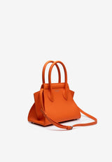 PINEL et PINEL XS Patti Taurillon Leather Top Handle Bag Orange A-22-06408_ORANGE