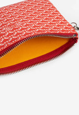 PINEL et PINEL Medium Dominik Coated Canvas Zip Pouch Red A-22-06571_RED