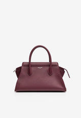 PINEL et PINEL Small Patti Taurillon Leather Top Handle Bag Bordeaux A-22-06722_PURPLE