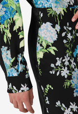 Moschino Floral Print Silk Satin Midi Skirt Multicolor A0128 5558 2555