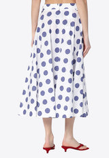 Moschino Polka Dots Midi Skirt White A01380450/Q_MOSCH-1002