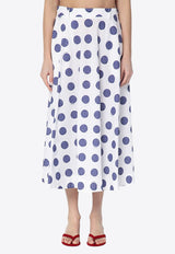 Moschino Polka Dots Midi Skirt White A01380450/Q_MOSCH-1002
