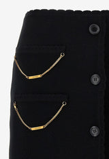 Moschino Wool Mini Chain Skirt Black A0180 5500 0555