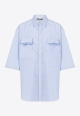 Moschino Striped Buttoned Shirt Light Blue A0203 0232 2303