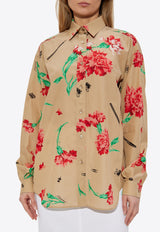 Moschino Floral Print Buttoned Shirt Beige A0209 0563 1081