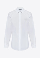 Moschino Logo Embroidered Buttoned Shirts White A0225 0235 1001