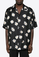 Moschino All-Over Daisy Print Bowling Shirt Black A0226 0261 1555