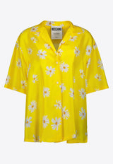 Moschino All-Over Daisy Print Silk Twill Shirt Yellow A0232 0561 1024