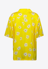 Moschino All-Over Daisy Print Silk Twill Shirt Yellow A0232 0561 1024