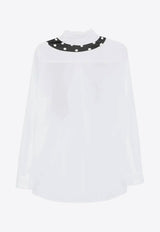Moschino Tie Print Long-Sleeved Shirt White A0240 0234 1001