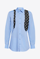 Moschino Tie Print Long-Sleeved Shirt Blue A0240 0234 1266