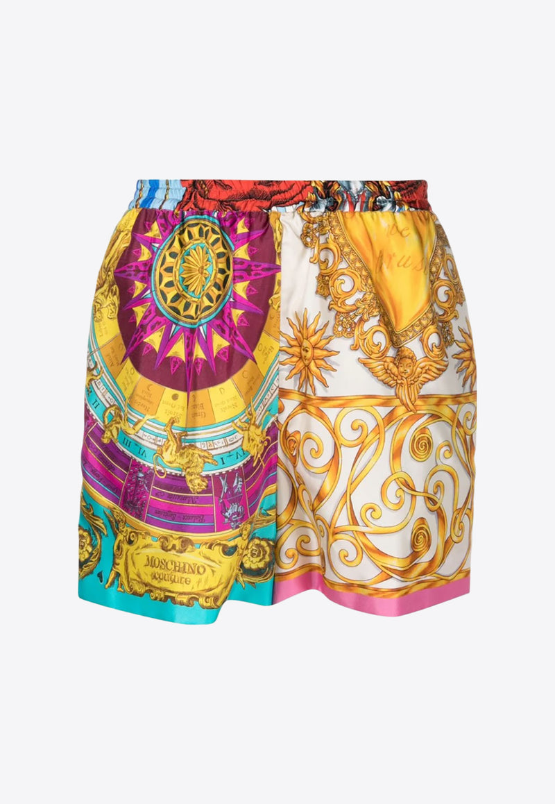 Moschino Scarf Print Silk Shorts A0304 0551 1888 Multicolor