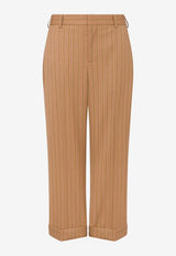 Moschino Pinstripe Cropped Wool Pants Beige A0306 5536 1091
